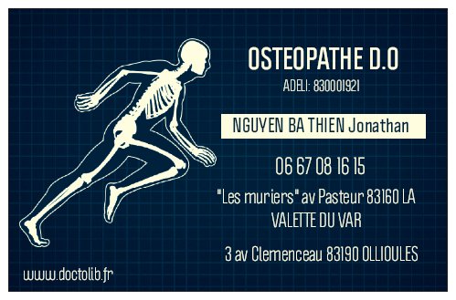 NGUYEN BATHIEN Jonathan OSTEOPATHE DU SPORT CRANIEN ET VISCERALE La Valette Du Var