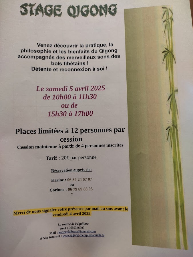 La Source de l'Equilibre cours de Qi Gong Loures-Barousse Massages traditionnels chinois Massages thaïlandais Loures-Barousse