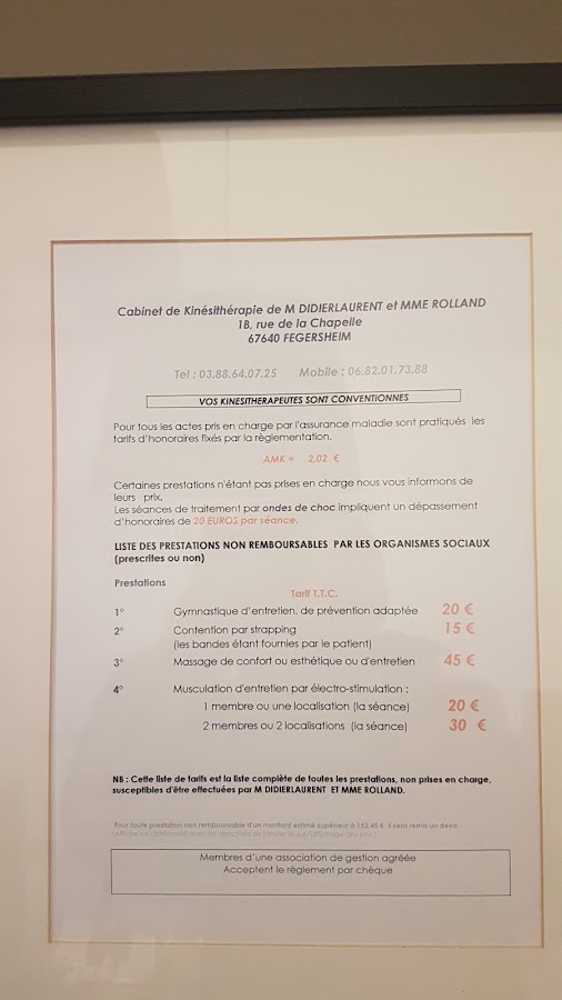 Benoit DIDIERLAURENT KINÉSITHÉRAPEUTE - Ostéopathe - Fegersheim