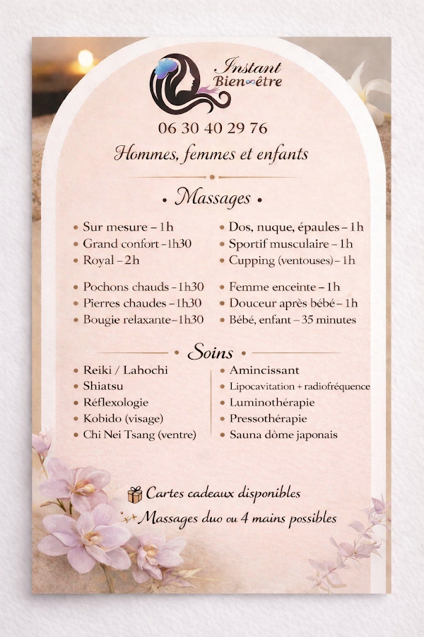 Institut Instant bien-être (salon de massage réflexologie)