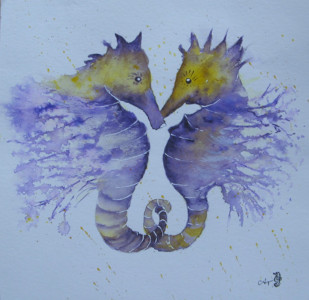 Catseahorse, artiste peintre, aquarelles et tableaux acryliques