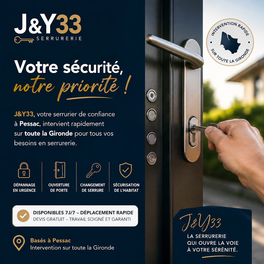 J&Y33 – Serrurier Plombier Assainissement Pessac Bordeaux