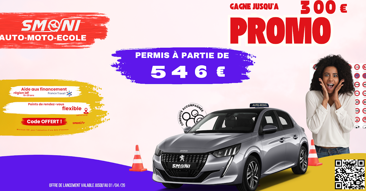 Smoni Auto-école/PERMISACCELERE/CODEOFFERT/DATED'EXAMEN