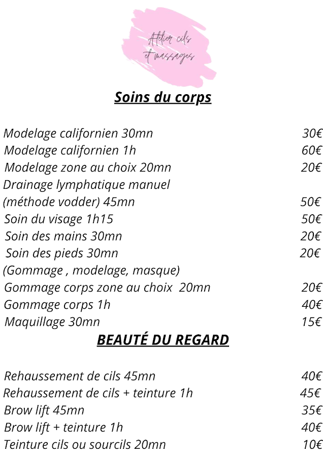 Atelier cils et massages
